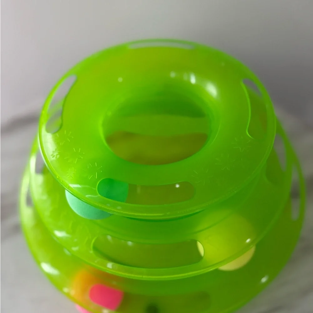 NEW Cat 3-Tier Rolling Ball Track Interactive Toy